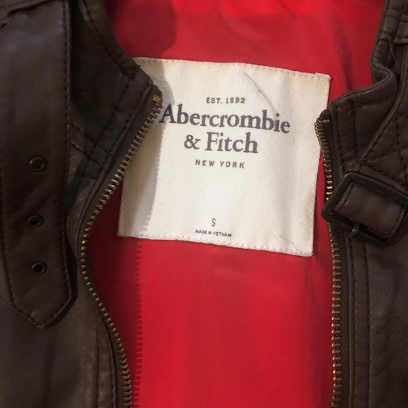 Abercrombie and Fitch Brown Leather Jacket - Picture 3 of 4